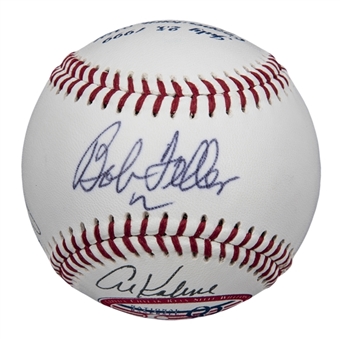 1999 Hall of Fame Induction Multi Signed Baseball With 12 Signatures Including Feller, Berra, and Doby (Doerr Family LOA & PSA/DNA PreCert)